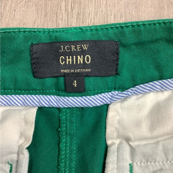 Women's J. Crew 4 S Small Shorts Chino Khakis Kelly Green Irish Emerald Stretch - Picture 5 of 6
